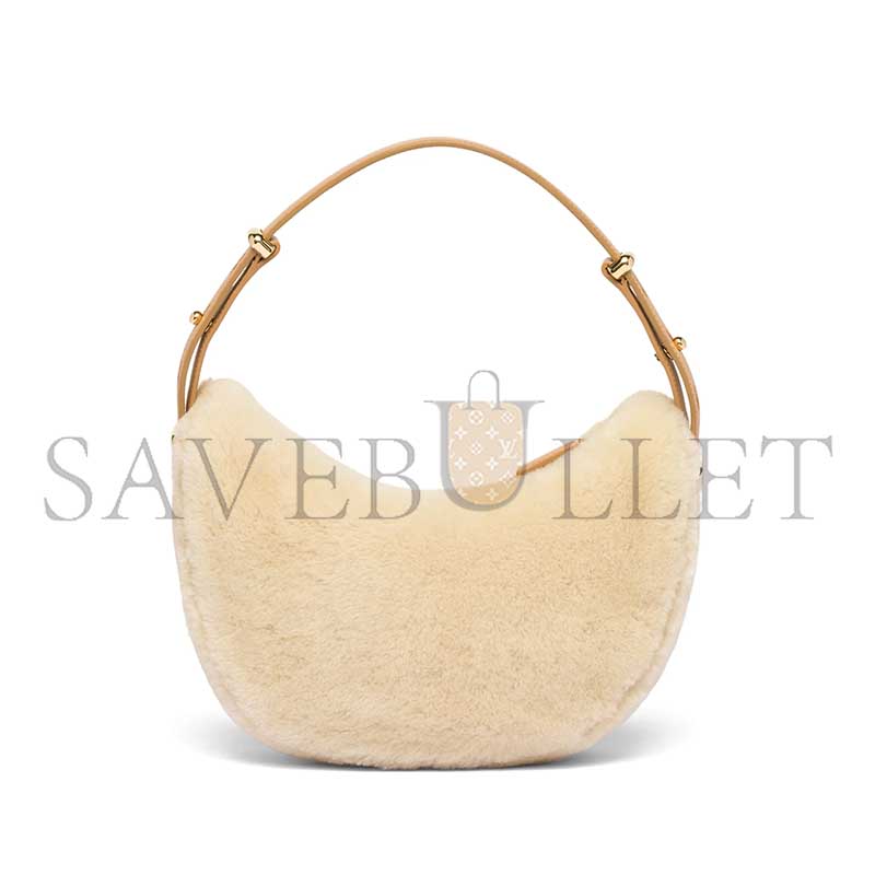 PRADA ARQUÉ SHEARLING AND LEATHER SHOULDER BAG 1BC194 (22.5*18.5*6cm) PRADA ARQUÉ SHEARLING AND LEATHER SHOULDER BAG 1BC194 (22.5*18.5*6cm)